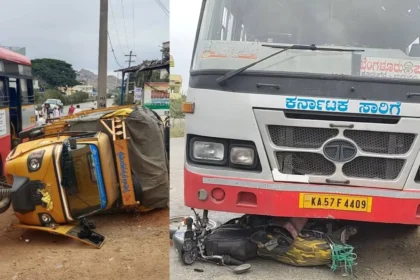 ಬಸ್ ಚಾಲನೆ ವೇಳೆ ಚಾಲಕನಿಗೆ ಫಿಟ್ಸ್​​: ಸರಣಿ ಅಪಘಾತ ಸಂಭವ