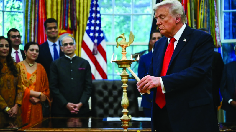“ಶ್ವೇತಭವನದಲ್ಲಿ ಟ್ರಂಪ್ ದೀಪಾವಳಿ ಆಚರಣೆ”