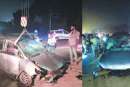 “ಭೀಕರ ರಸ್ತೆ ಅಪಘಾತ: ಮೂವರು ಸಾವು”