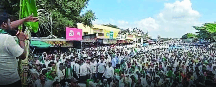 “ಕಬ್ಬು ದರ ನಿಗದಿ ಮತ್ತು ಬಾಕಿ ಪಾವತಿಗೆ ಆಗ್ರಹ ರೈತರಿಂದ ತೀವ್ರ ಸ್ವರೂಪ ಪ್ರತಿಭಟನೆ”