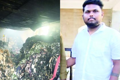 ಸ್ಟೀಲ್ ಸಾಗಿಸುತ್ತಿದ್ದ ಲಾರಿ ಕಾರಿಗೆ ಡಿಕ್ಕಿ ಗುದ್ದಿದ ರಭಸಕ್ಕೆ ಗುಜರಿ ಗೋಡೌನ್ ಬೆಂಕಿಗಾಹುತಿ, ವ್ಯಕ್ತಿ ಸಾವು