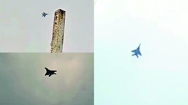 ಯುದ್ಧ ವಿಮಾನಗಳ ಹಾರಾಟ ಗಾಬರಿಗೊಂಡ ಜನರು