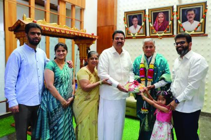ಶಾಸಕ ಸಿ.ಸಿ ಪಾಟೀಲ್ ಅವರಿಂದ ಸೋಮಣ್ಣ ಅವರಿಗೆ ಸನ್ಮಾನ
