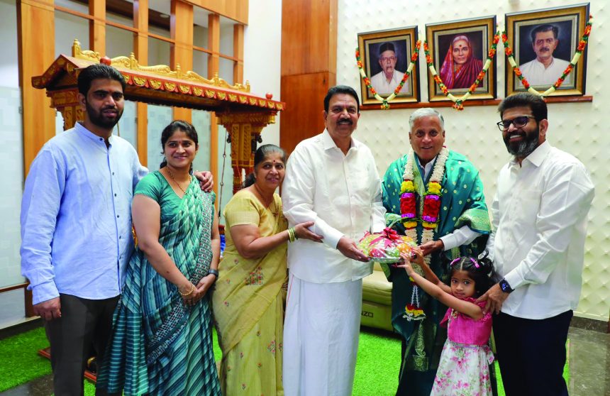 ಶಾಸಕ ಸಿ.ಸಿ ಪಾಟೀಲ್ ಅವರಿಂದ ಸೋಮಣ್ಣ ಅವರಿಗೆ ಸನ್ಮಾನ