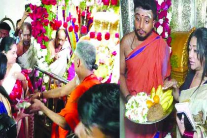 ಚಾಮುಂಡೇಶ್ವರಿ ದರ್ಶನ ಪಡೆದ  ಸಿಎಂ ಪತ್ನಿ ಮತ್ತು ವಿಜಯಲಕ್ಷ್ಮೀ ದರ್ಶನ್